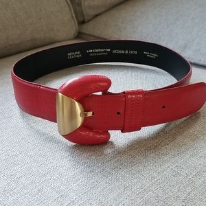 Liz Claiborne // Vintage red leather belt